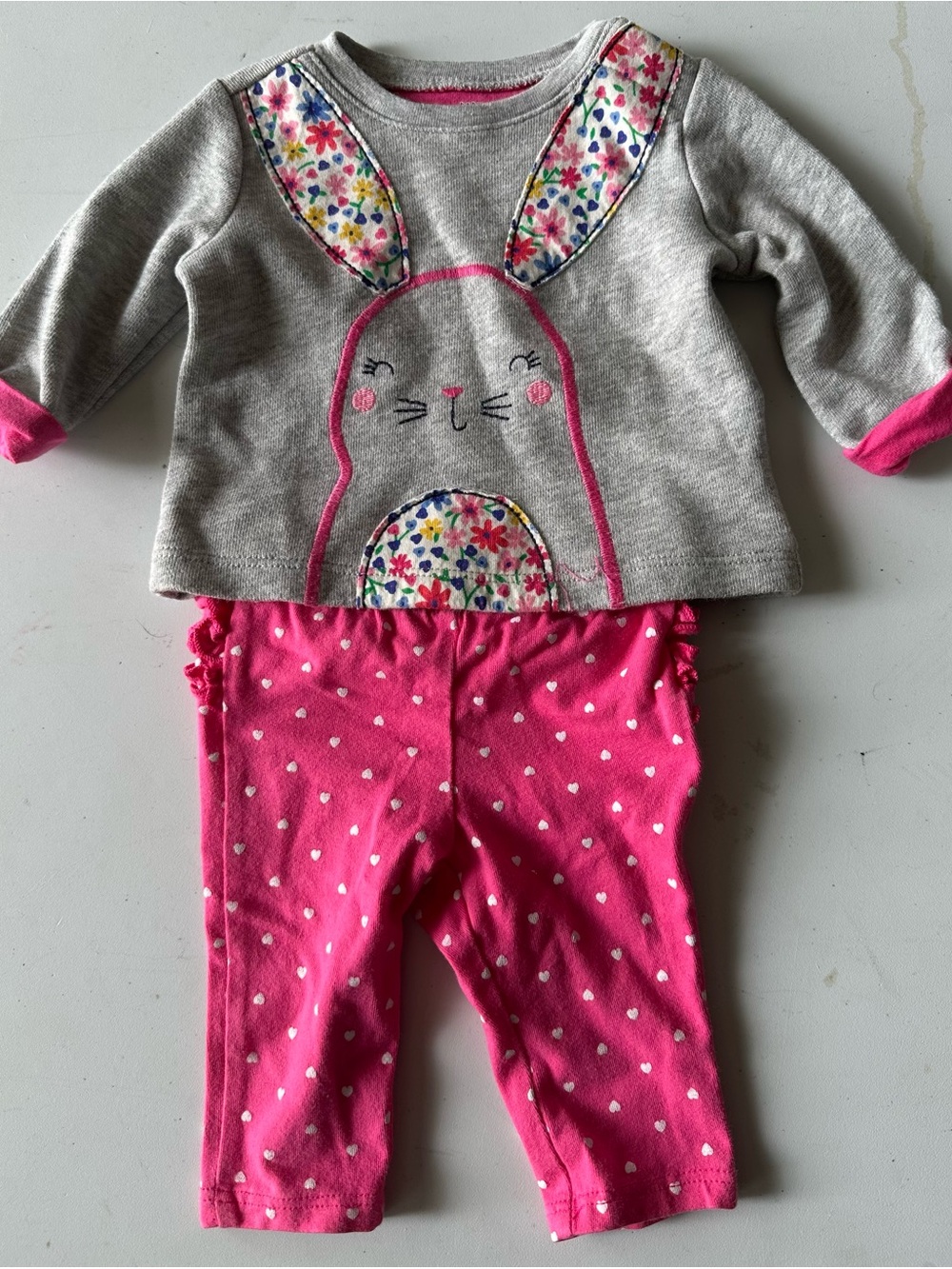 GAP Baby Pink and Gray Infant Top